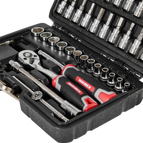 Набір головок торцевих з тріскачкою 1/4″ 46 предметів Vitals Master - фото 1