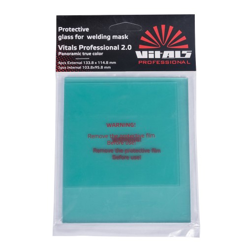 Комплект захисних стекол для маски зварника Vitals Professional 2.0 Panoramic true color - фото 1