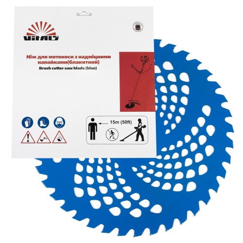 Ніж до мотокоси 40 зуб.(нерж.сталь) в уп. Синій - фото 1 Ніж до мотокоси 40 зуб.(нерж.сталь) в уп. Синій - фото 1