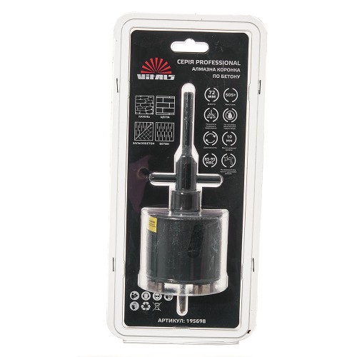 Комплект коронка алмазная по бетону Vitals Professional 72×110 мм М16 SDS-plus - фото 1