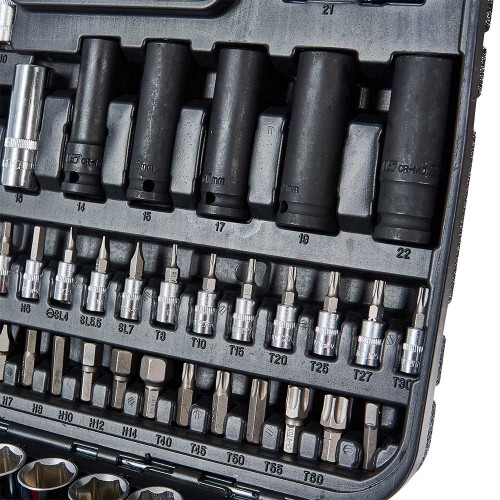 Набір головок торцевих 1/4″ та 1/2″ 111 предметів Vitals Master Impact + Superlock - фото 9