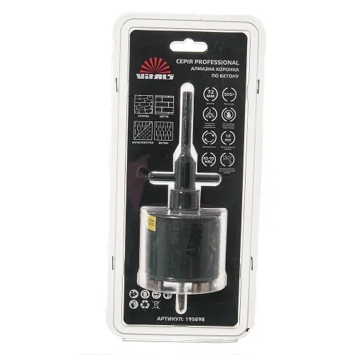 Комплект коронка алмазная по бетону Vitals Professional 72×110 мм М16 SDS-plus - фото 1